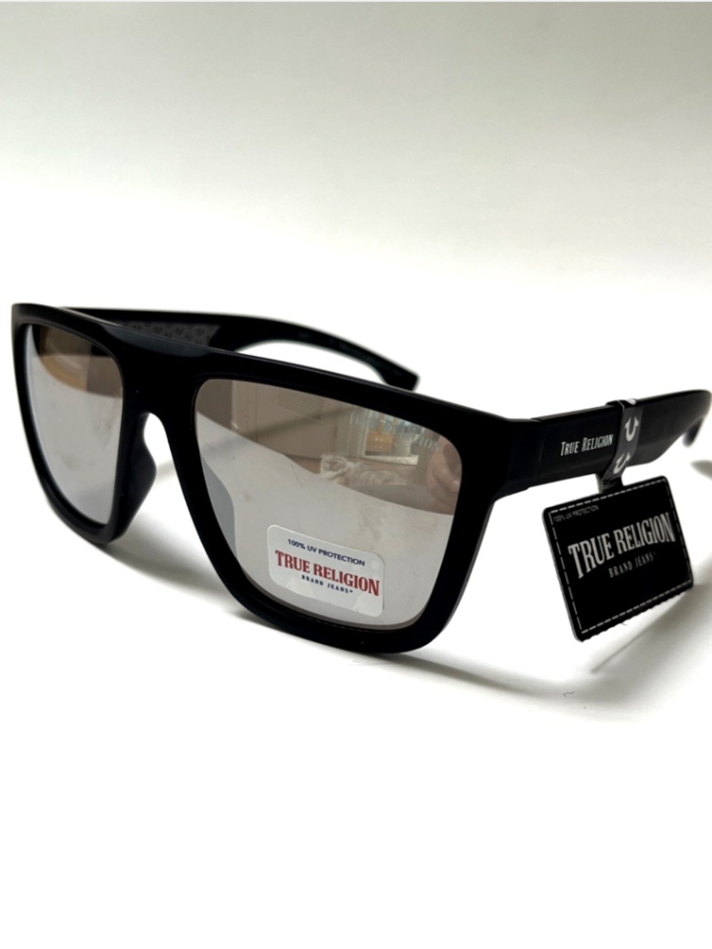 New TRUE RELIGION Classic Sunglasses Mirror Lens Black Matte Acetate